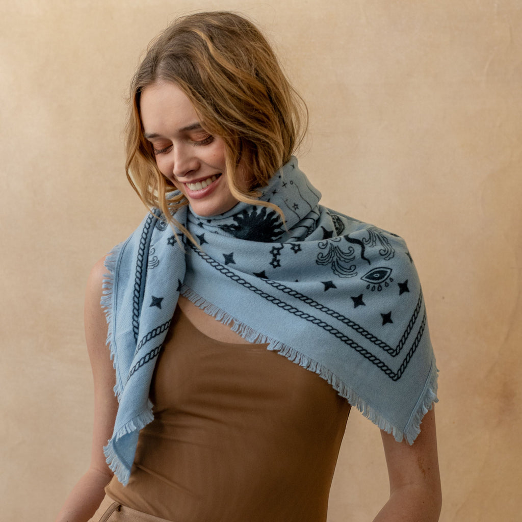 Cosmic Rodeo Cashmere Bandana Sweater Wrap – Freya