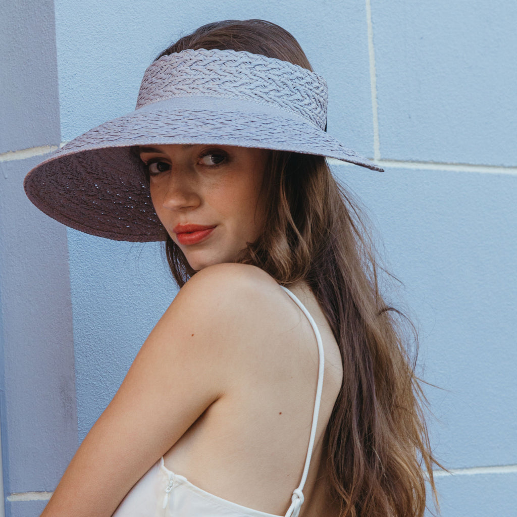 Freya Wide Brim Straw Visor in Cream, Brown and Black VISOR COLLECTION – Freya main image 2