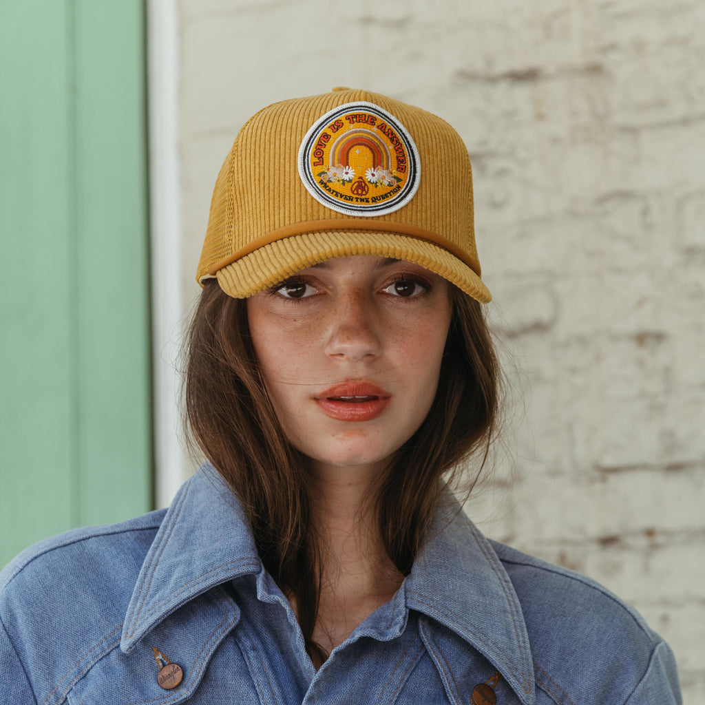 Love is the Answer Corduroy Trucker Hat – Freya