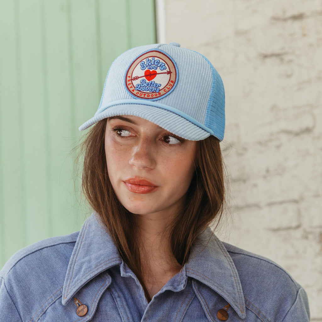 Dairy Boy Corduroy Ski Trucker Hat Dairy Boy American Corduroy Trucker Hat in Navy | REVOLVE main image 4