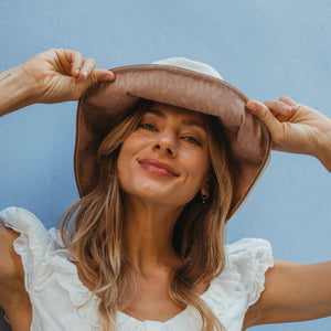Wavy Camel Reversible Bucket Hat – Freya