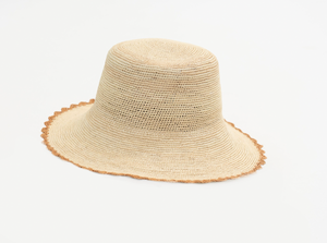 Shell Crochet Bucket, Natural / Butterscotch