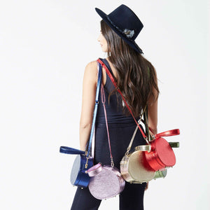 Round black handbag top